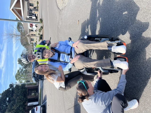 Adaptive outdoor bike activity with a client