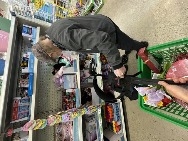 Client on a community shopping outing